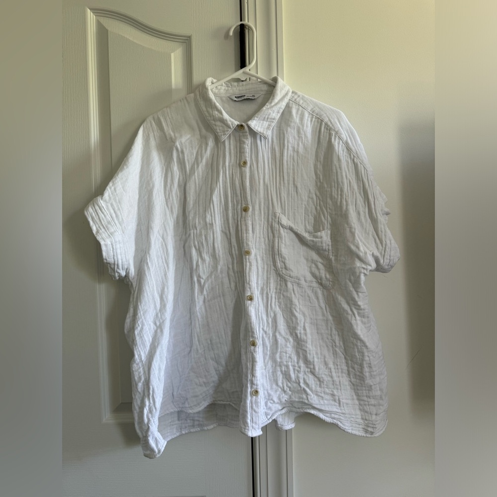 Muslin short sleeve button down
